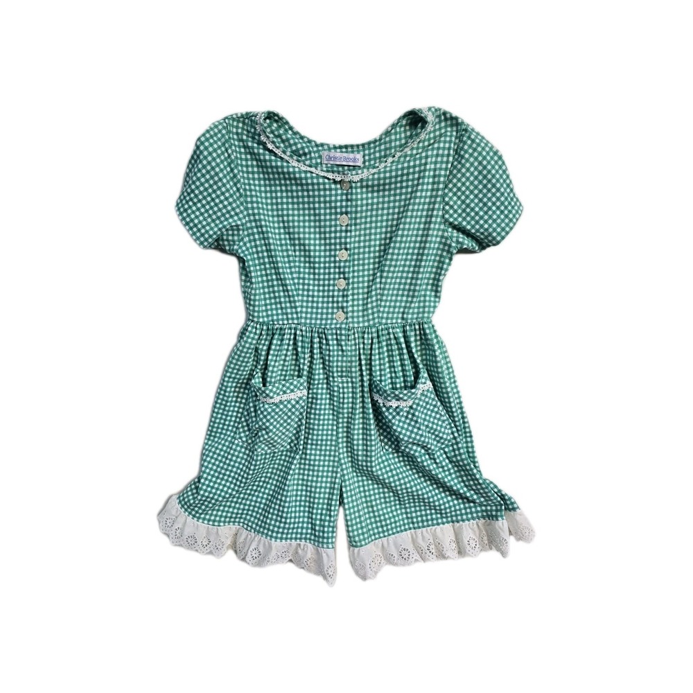 Vintage Girls Romper Dress M 10-12 Christie Brooks Lot Of 2 - Picture 2 of 7